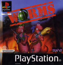 Worms for the Sony PlayStation Front Cover Box Scan