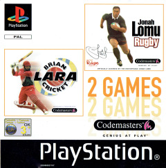 2 Games: Brian Lara Cricket + Jonah Lomu Rugby for the Sony PlayStation Front Cover Box Scan