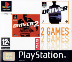 2 Games: Driver 2: Back on the Streets + Driver for the Sony PlayStation Front Cover Box Scan