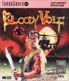 Bloody Wolf for the NEC PC Engine Front Cover Box Scan
