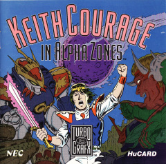 Keith Courage in Alpha Zones for the NEC PC Engine Front Cover Box Scan