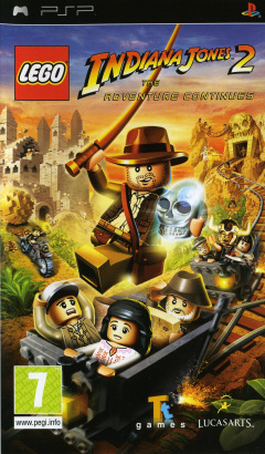 LEGO Indiana Jones 2: The Adventure Continues for the Sony PlayStation Portable Front Cover Box Scan