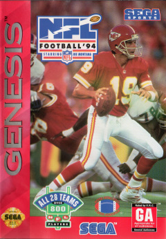 NFL Football '94 starring Joe Montana for the Sega Mega Drive Front Cover Box Scan